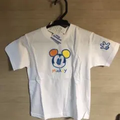 新品タグ付き TDL ミッキーマウス 刺繍Tシャツ 110cm ホワイトのサムネイル