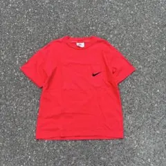 90s 00s nike tシャツ デカロゴ y2k 短丈 レッド　希少のサムネイル