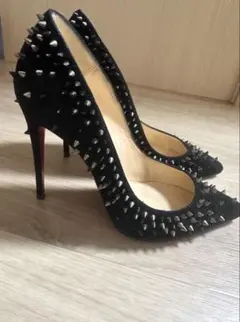 Christian Louboutin スエード スパイクスタッズ ハイヒール