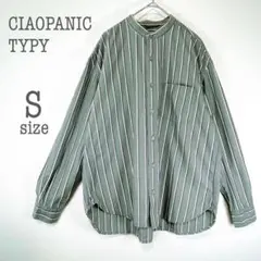 a1725【チャオパニックティピー】美品 バンドカラーストライプシャツ 長袖