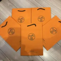 【未使用】HERMES オレンジ ショップ袋 5枚セット
