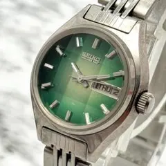 希少 美品 稼働品 SEIKO 自動巻き デイデイト グリーン カットガラス 