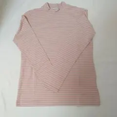 新品未使用McGREGOR ピンクストライプ ハイネックロング長袖Tシャツ L
