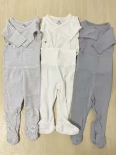 H&M ベビーローンパース3セット・新生児50-60