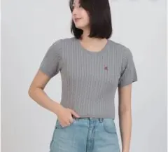 archives ハーフスリーブロゴ刺繍ケーブルニットのサムネイル