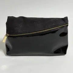 YSL イヴサンローラン ノベルティポーチ エナメル×キャンバス ブラック
