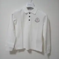 国内正規品】モンクレール ポロシャツ ホワイト S 短丈デザイン 