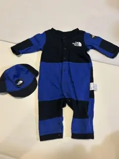 THE NORTH FACE ノースフェイス　ボタン式ロンパース 70 帽子付き