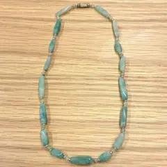 【値下げ】【天然石】ヴィンテージ品　アマゾナイト　ネックレス　グリーンカラー