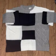 クレイジーパターン クルーネック ニット セーター