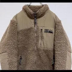 Ｈ*Ｕ様 FIRST DOWN ボアジャケット ブルゾン ブラウン 両面ロゴ刺繍