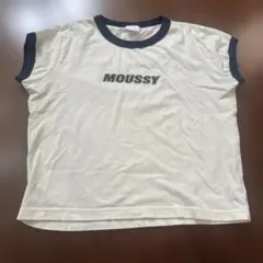 MOUSSY リンガーTシャツ ホワイト×ネイビーのサムネイル