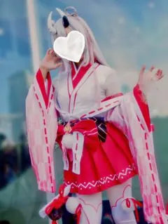 ホロライブ 百鬼 あやめ 巫女 コスプレ 衣装 ウィッグ 角 まとめ売り