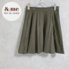 BEAMS HEARTビームスハート　ミニ丈スエード調スカート　フレア　ブラウン