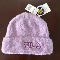 新品　FILA ラベンダー ファーニット帽のサムネイル
