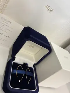 AHKAH ベアピアス 18Kイエローゴールド ダイヤモンド 販売証明書 箱
