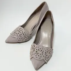 RANDA デザインカット パンプス ピンクベージュ 23cm