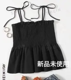SHEIN VCAY ノットショルダー フリル裾 キャミトップ キャミソール