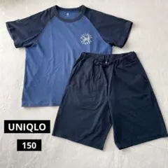 UNIQLO エアリズムTシャツ&ウルトラストレッチドライEX短パン　紺　150