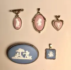 美品WEDGWOOD ネックレス ピンク ブローチ ペンダントトップ 5本
