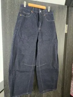 GU バレルレッグジーンズ M ネイビー