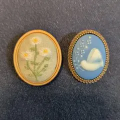 サマンサモスモス　ブローチセット　刺繍　カメオ風のサムネイル
