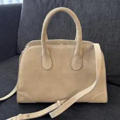 COS スエード　ミニスタジオボウリングバッグ　サンド