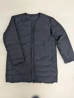 無印良品 ノーカラー ダウンコート ポケッタブル 黒 軽量 ブラック ジャケット