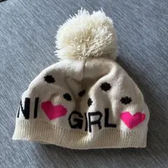 ポンポン付きニット帽 白SISTER/GIRL