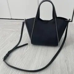 【美品】BEAUTY&YOUTH ボールチェーン ミニトートバッグ 黒ブラック