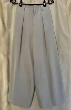 ライトブルー♡ガウチョパンツ フロントプリーツ