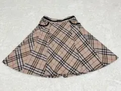 バーバリーブルーレーベル　ノバチェック　ベージュ　フリル　スカート【美品】