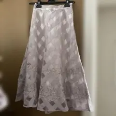 tocco closet フレアスカート チェック柄 レース M
