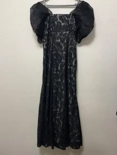 美品☆MERCURYDUO マーキュリーデュオ　パワショルレースドレス　黒　M