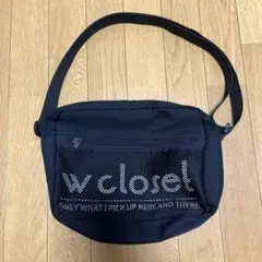 Wcloset メッシュポケット ショルダーバッグ ブラックのサムネイル