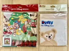 【新品】ディズニーランド　タオル　ディズニーシー　ダッフィー　巾着　ショップ袋のサムネイル