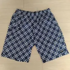 YONEX ヨネックス チェック柄 ハーフパンツ S ブルー 全仏 ワウリンカ