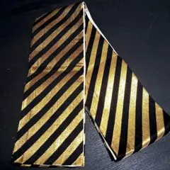 セール30%off‼　キラキラ斜めストライプ半幅帯！黒金と裏は白銀