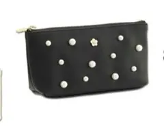 マリークワント　スムースセットパール 舟型ペンケース ブラック