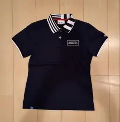 【美品】adidas golf 半袖ポロシャツ ネイビー Mサイズ 立体ロゴのサムネイル