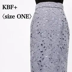 KBF+ケービーエフプラス　サイドファスナー フラワーレースタイトスカートのサムネイル