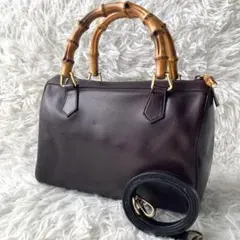 正規　GUCCI グッチ　2way ミニボストン　ハンドバッグ　バンブー　黒 2025年最新】gucci グッチ バンブー2wayミニバッグの人気