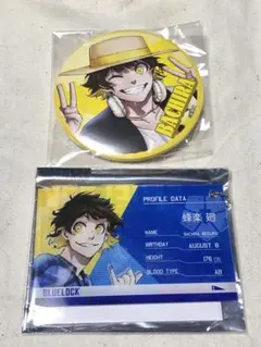 ブルーロック　原作画　缶バッジ＆プロフィールカードキーホルダー　蜂楽廻2点セット