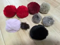 ファー　手作り　チャーム　9個セット