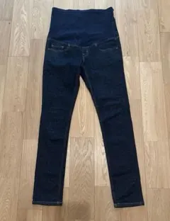 マタニティ デニムパンツ スキニー　デニム　インディゴ　無印良品