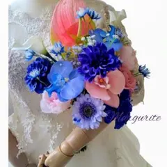 ウェディングブーケ　 クラッチブーケ　前撮り パール付き　前撮り 胡蝶蘭