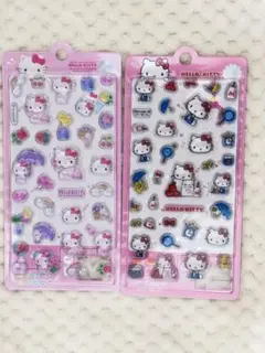 海外限定正規品 2枚セット ハローキティ 3D立体 ボンボンドロップシール