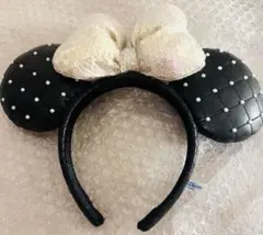 公式 ディズニー スタッズスパンコール キルティング ミニー カチューシャ