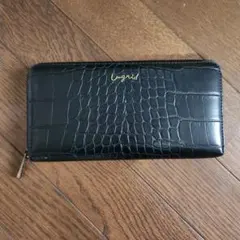 Ungrid クロコダイル風長財布 ブラック