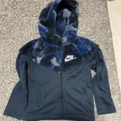 Nike フリースパーカー XS 黒/青